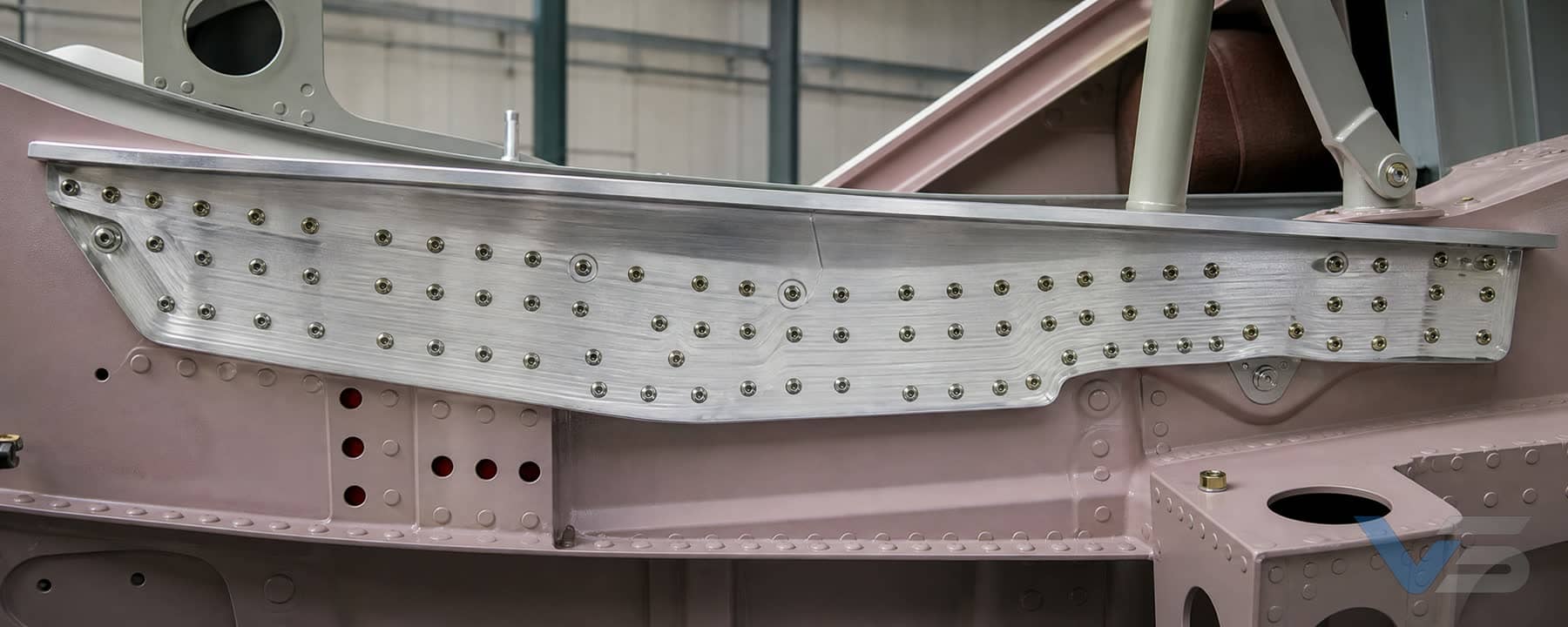 Milled reinforcement plate installed on an A320 aircraft frame